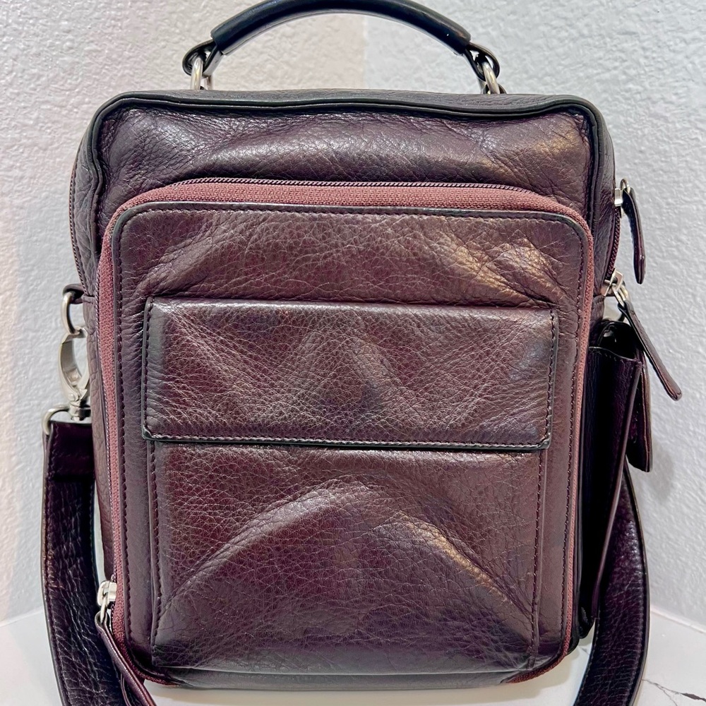 Osgoode Marley Genuine Leather Crossbody Organizer Bag – Deep Brown Oxblood